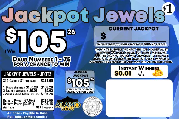 ALAMO: JACKPOT JEWELS  (314ct) GOLDEN EXCLUSIVE